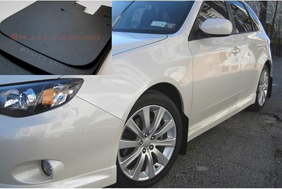 Rally Armor MF6-BAS-BLK Basic Black Mud Flap with Logo (08-10 WRX (Hatch & Sedan) / 08-11 Subaru 2.5i), 1 Pack