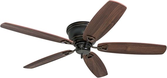 Honeywell Glen Alden 52 Inch Flush Mount Ceiling Fan, Oil Rubbed Bronze