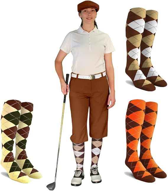 Golf Knickers Ladies Albatross Golf Outfit - Golf Cap, 3 Argyle Socks