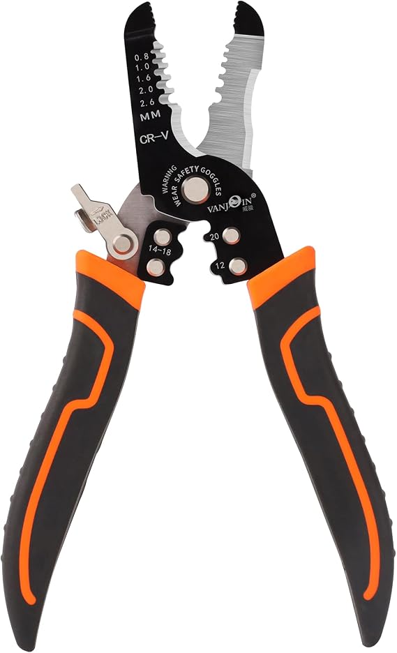 7 Inch Wire Stripper Cutter - Multi-Function Stripping, Cutting Pliers - Precision Wire Stripping, Crimping, and Cutting Hand Tool for Wiring Projects for 0.8-2.6 mm Cables