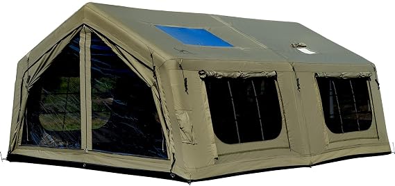 MC TOMOUNT Inflatable Camping Tent, Large Family Cotton Canvas Blow Up Tent