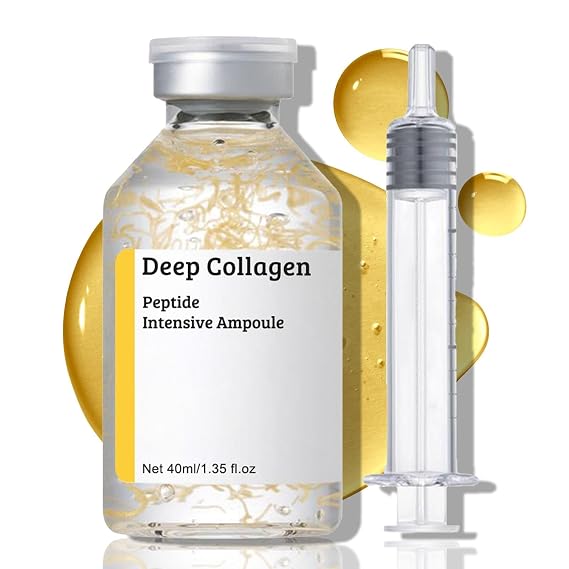 Angel Silk Deep Collagen Silk Peptide Ampoule, Peptide Serum for Face with Soluble Collagen & Peptide Complex, Anti Aging Serum for Women, Hydrating Firming Brightening, Korean Skincare Serum