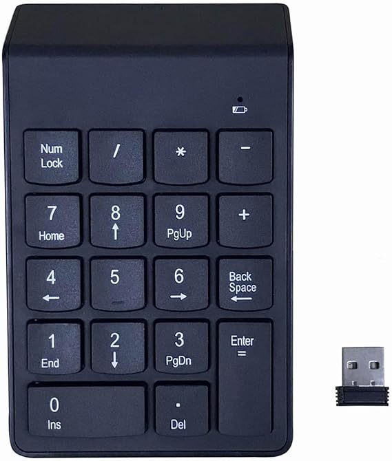Gembird Numeric Keypad Notebook/Pc Bluetooth Black, W128280474 (Bluetooth Black)