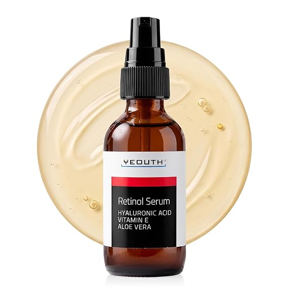 YEOUTH Retinol Serum for Face with Hyaluronic Acid and Vitamin E, 1oz