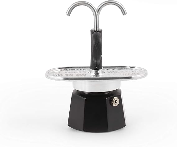 Bialetti - Mini Express Kandisky Moka Set Includes 2 Cup Coffee Maker (90ml) Black Aluminium