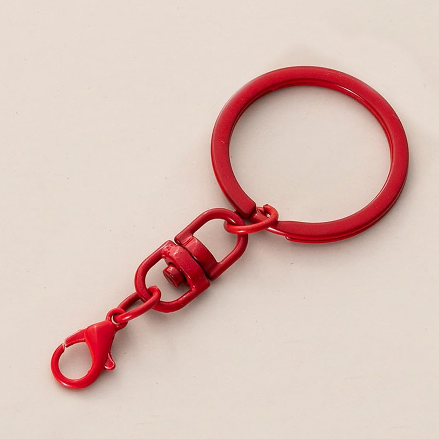 Keychain Ring Set Split Key Ring Set Bracelet Earring Necklace Jewellery Making Kit Keyring Hoop for Keychains DIY Craft Resin Lanyards Making (Red)