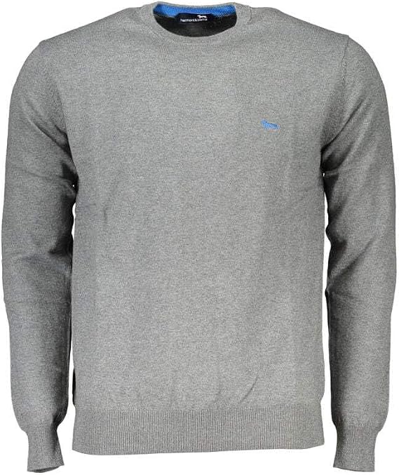 Harmont & Blaine Chic Gray Crew Neck Cotton Blend Men's Sweater