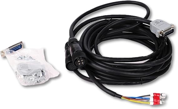 GTPBAO servo CNC 750W 80ST-M02430 AC Servo Motor 220V 2.39N.M 3000RPM Single-Phase 80x80mm Flange Servo Motor 3 Meter Shielded Cables industrial controller (Size : Only servo cable 180)