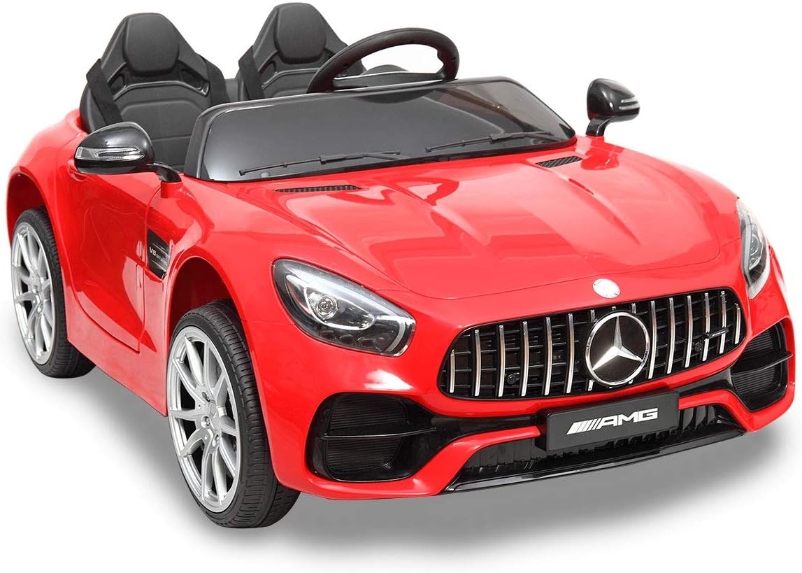TOBBI 12V Kids Ride On Car Mercedes Benz Licensed Kids Electric Car with Remote Control, MP3, Radio, 3 Speeds for Boys Girls Red