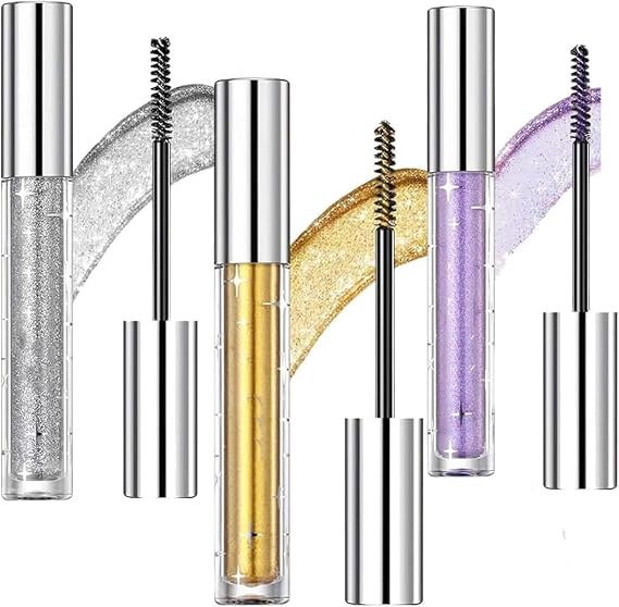 Question Beauty Glitter Mascara, Question Beauty Mascara,Sparkle Mascara for Eyelashes,Glitter Shimmer Colored Mascara,Waterproof Colorful Lashes for Eyelashes,Party Wedding (Mixed)