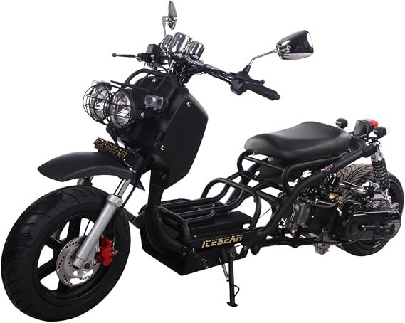 Reckless 50cc Scooter Generation 1, Automatic Transmission, PMZ50-19, Wide 205/30-12 Rear Tire, Retro Speedometer, Gas Gauge, Street Legal Moped for Adults, Powerful 49cc GY6 Engine
