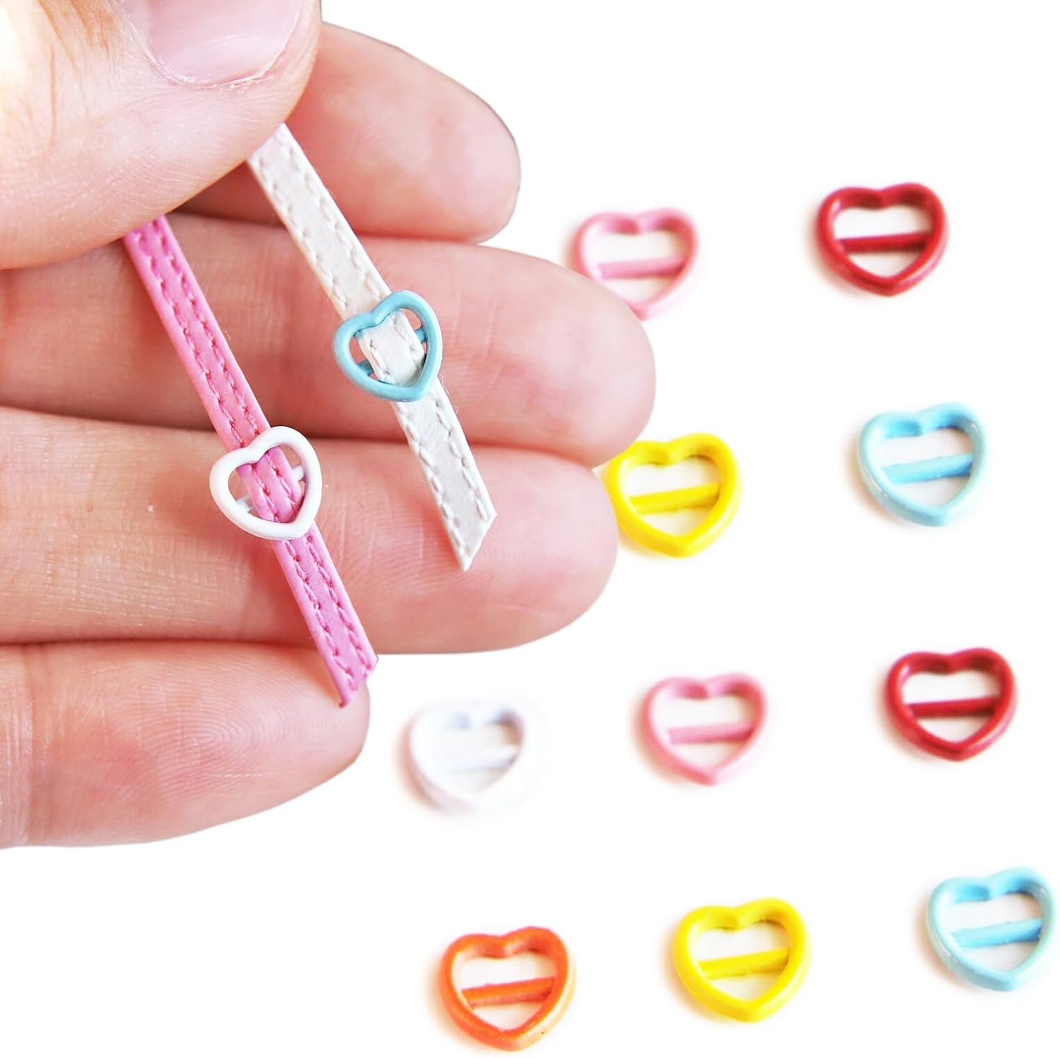 4mm0.16 Inner Diameter Tiny Metal Heart Shape Buckles, Doll Mini Buckles, for Doll Sewing Projects10PCS