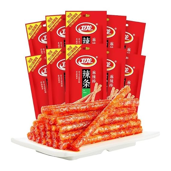 Latiao Spicy Strips Nostalgia Spicy Small Gluten, Instant Classic hot&Spicy Flavor Chinese Special Snack Food, Sweet Spicy Flavor, Vegan, 78g/2.75 Ounces per Pack (Mix and match,1Pack)