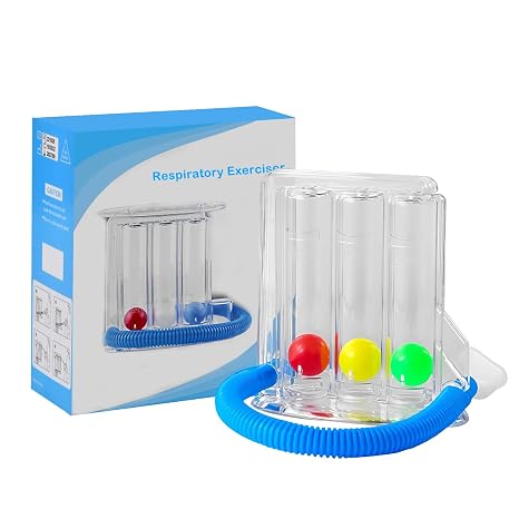 Lung Respiratory Exercise, Breathing Exercise, Breathing Gymnastics, Lung Exerciser, Incentivating Spirometer with 3 Balls, Breathing Measurement System