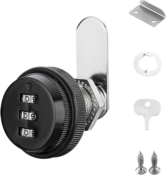 Cam Lock, 25mm Black Cupboard Locks, Combination Lock