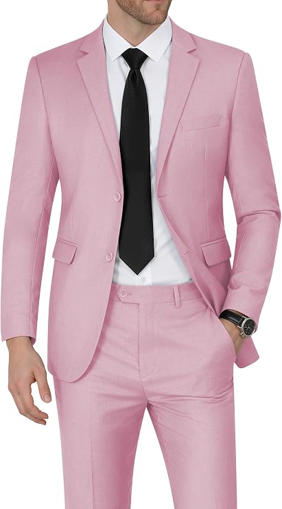 WEEN CHARM Mens Suit 2 Piece Slim Fit Suits for Wedding Prom Tuxedo