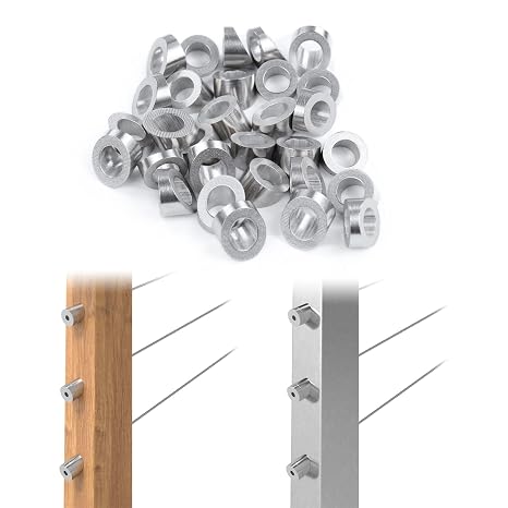 Muzata 30 Pack Cable Railing Hardware Angle Washer for 25-35 Stairs CR60