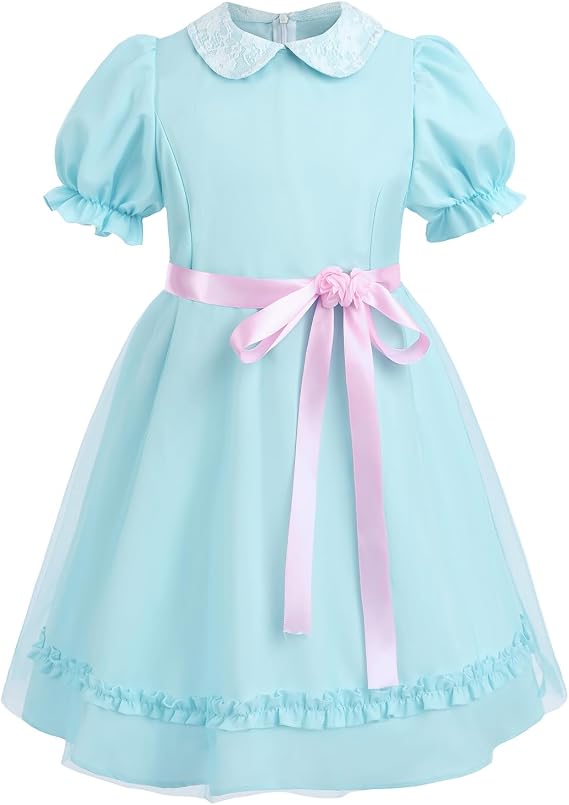 Grady Twins Costume Creepy Doll Scary Twins Sisters Dresses Kids for Halloween