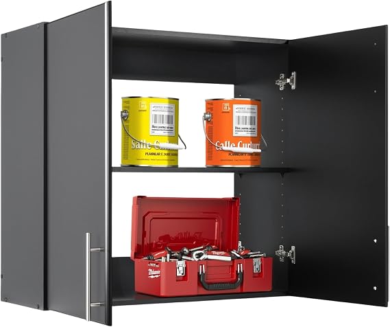 Prepac Elite 32" Wall Cabinet Black Storage Cabinet Bathroom Cabinet Pantry Cabinet with 1 Adjustable Shelf, 12"D x 32"W x 30"H BEW-3230