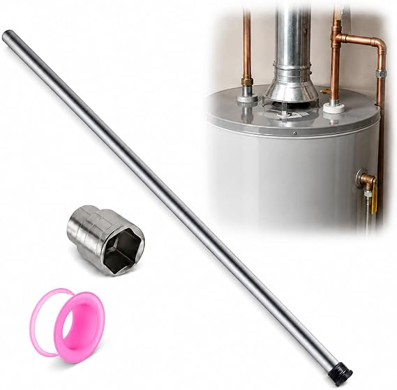32" Magnesium Anode Rod for Hot Water Heater, 3/4" NPT