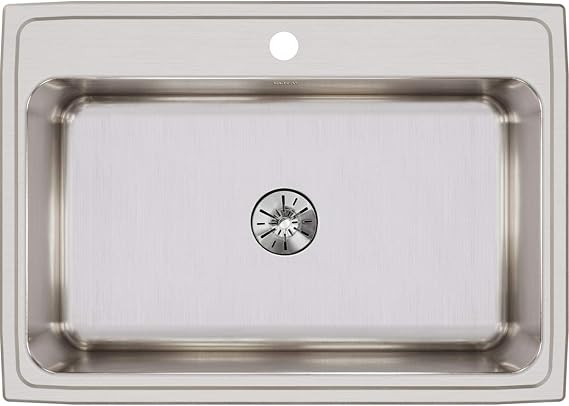 Elkay DLR312210PD1 Lustertone Classic Single Bowl Drop-in Stainless Steel Sink with Perfect Drain