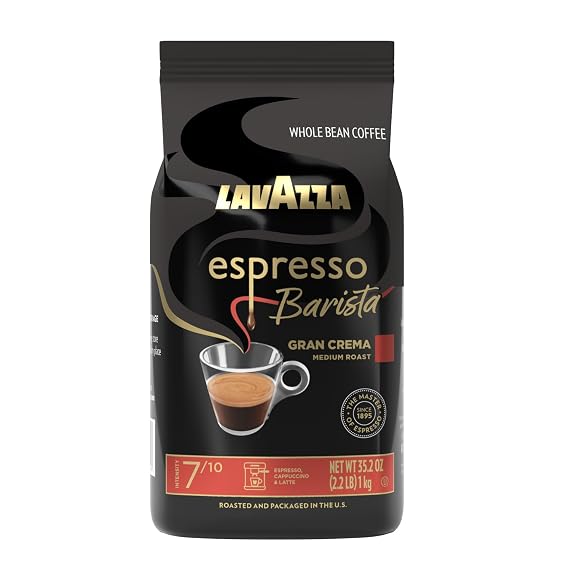 Lavazza Crema e Aroma Whole Bean Coffee, Medium Roast, Arabica and Robusta Blend, 2.2 lb Bag (Pack of 2)