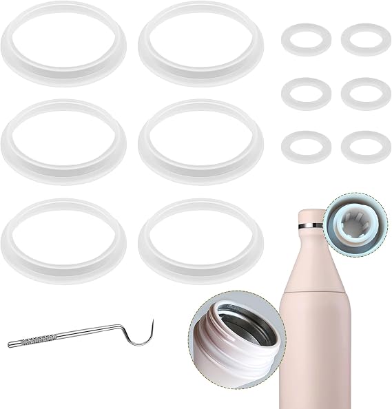 Water Bottle Lid Gasket Replacement Compatible with Stanley All Day Slim 20 Oz Bottle,Leak-Proof Silicone Gaskets Rubber Seal O Ring Replacement Accessories for Spout
