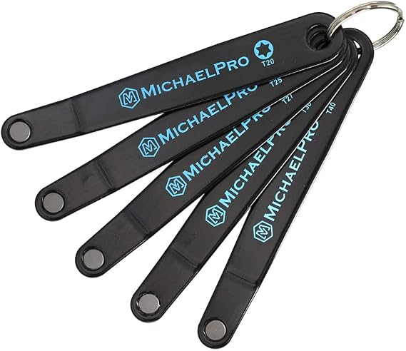 MichaelPro MP002029 5-Piece Ultra Low Profile Offset Screwdriver Set Slim Profile Angle Screwdriver Star Driver T20, T25, T27, T30, T40