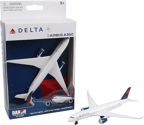 Daron Toy Airplane Delta Air Lines Airbus A350 Die-Cast Metal Model Airplane Toy with Plastic Parts for Kids Ages 3+