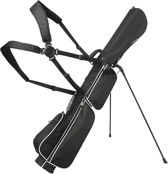 Golf Bag Lightweight Carry Bag, Dual Strap Golf Stand Bag with 6 Pockets, Lightweight Small Golf Bag for a Few Clubs and Rain Cover Hood