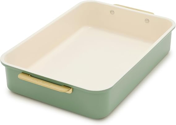GreenPan Bakeware 13" x 9" Nonstick Rectangular Cake Pan, Sage Green