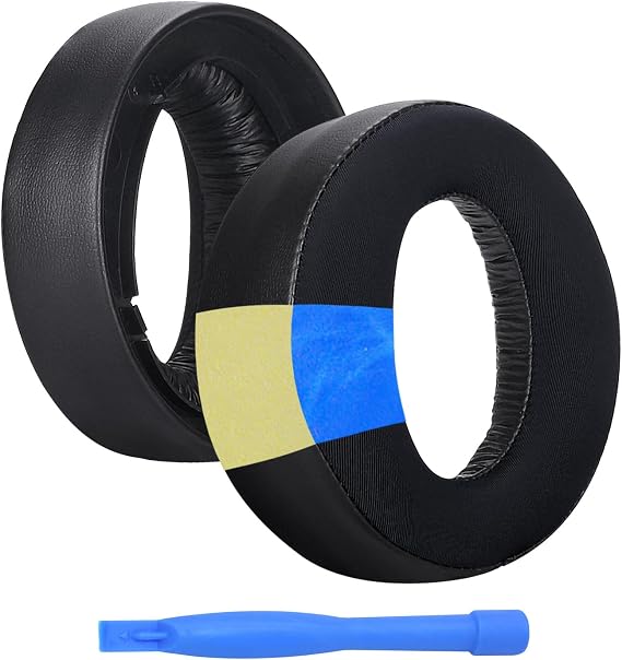MMOBIEL Ear Pads Replacement for Sony PlayStation 5 3D Pulse Wireless Headset PS5 Protein PU Ear Pad Cushions - Earpads Replacement Black (Cooling Gel)