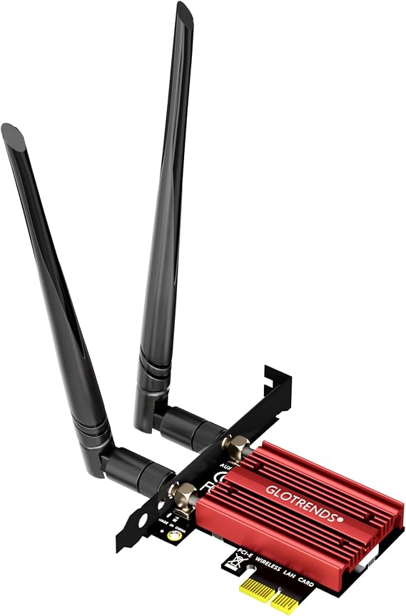 GLOTRENDS BE8774 WiFi 7 PCIe Card for Desktop PC with Intel BE200NGW Chip, 802.11be, Bluetooth 5.4, Only Compatible with Windows 11 24H2 or Above Version (Not Support AMD Motherboard)