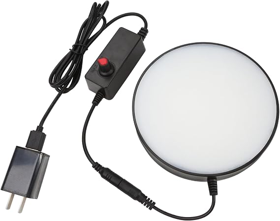 Microscope LED Ring Light Illuminator Adjustable Brightness White Light Source with Power Adapter, Replacement Accessory for Laboratory Stereo Microscopes (US Plug)