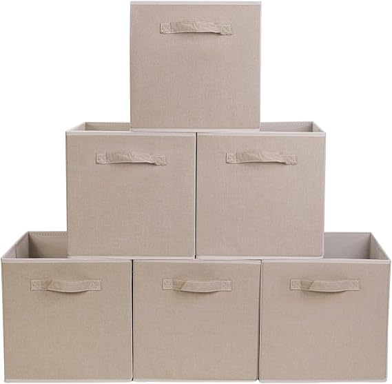 JAKAGO Cubes Storage Boxes 6 Pack, Foldable Storage Cube 30 x 30 x 30 cm