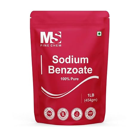 MS Finechem Sodium Benzoate 100% Purity Food Grade Preservative Additive - 1 LB