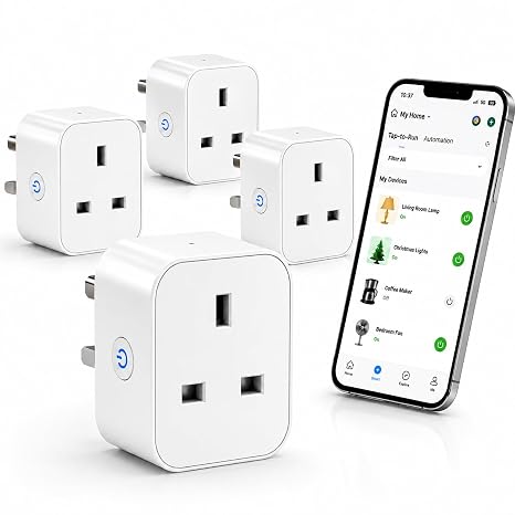 Smart Plug, 13A WiFi Socket that Work with Alexa Google Home, 4Pack