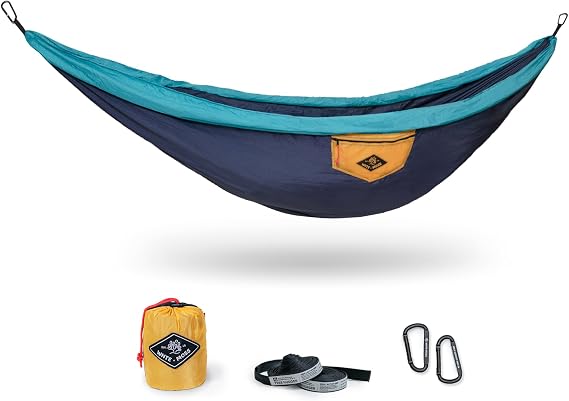 WHTE MOSS Suparpine II Hammock for Camping with Straps Included (Deep Blue, Double)