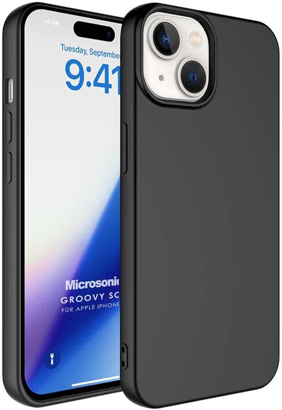 Microsonic Kılıf Apple iPhone 15 Plus için Groovy Soft Siyah [iPhone 15 Plus ile Uyumlu Kılıf - Siyah]