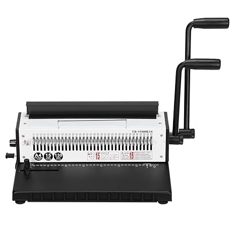 generic Wire Binding Machine Punch 15 Sheets/Bind 130 Sheets Iron Ring A4 Paper Binder Tool 34-Hole Manual Punching Machine for Home & O