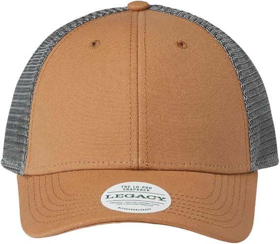 Legacy Lo-Pro Snapback Trucker Cap, Adjustable, Caramel-Dark Grey