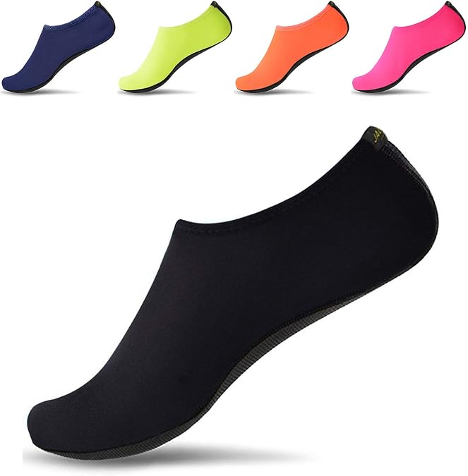 JACKSHIBO Water Shoes for Women Men Quick-Dry Swim Shoes Beach Water Socks | Aqua, Swimming, Yoga, Surf, River, Lake, Kayak, Pool Socks, Cruise Essentials, Sport, Adult, Unisex, Cute, Barefoot, Vacation