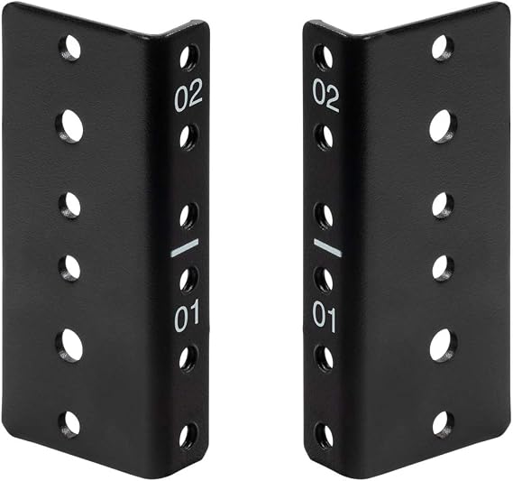 NavePoint 2U Vertical Rack Rail Pair DIY Kit with Hardware, Black