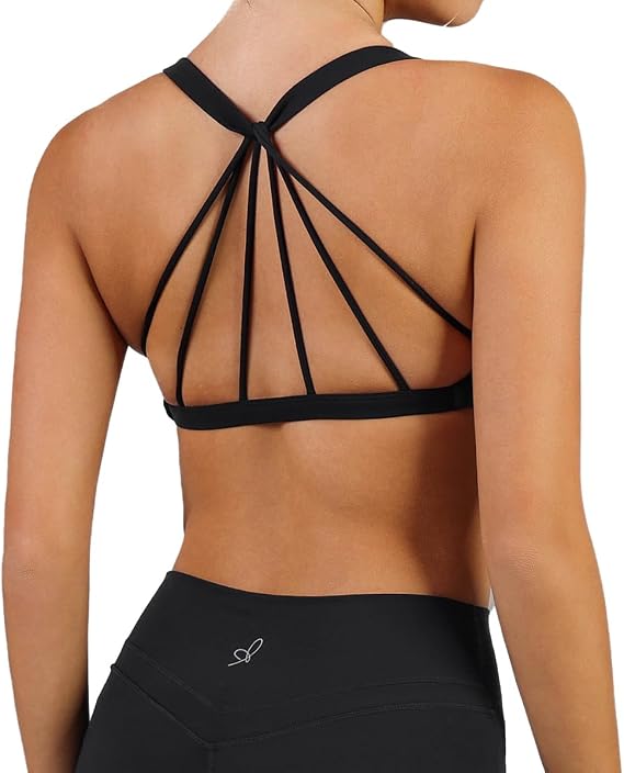 Flourish Blossom Womens Sports Bras Low Support Curve Strappy Gym Workout Crop Top Bra
