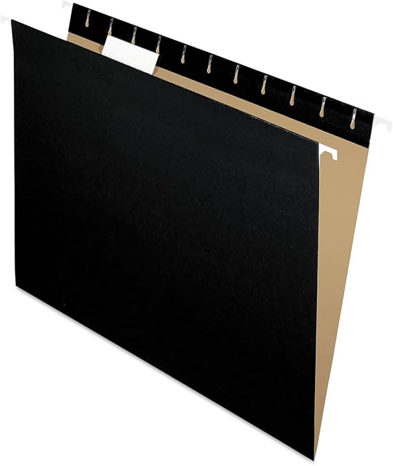 Pendaflex Recycled Hanging Folders, Letter Size, Black, 1/5 Cut, 25/BX (81605)