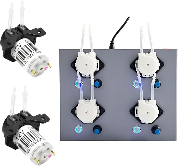 Gikfun 12V Peristaltic Pump Basic Head & Pro 4-Channel Kit for Aquarium Lab DIY