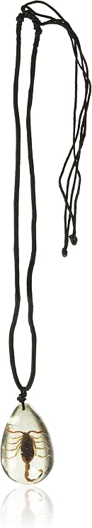 REALBUG Gold Scorpion Necklace, Clear, Large