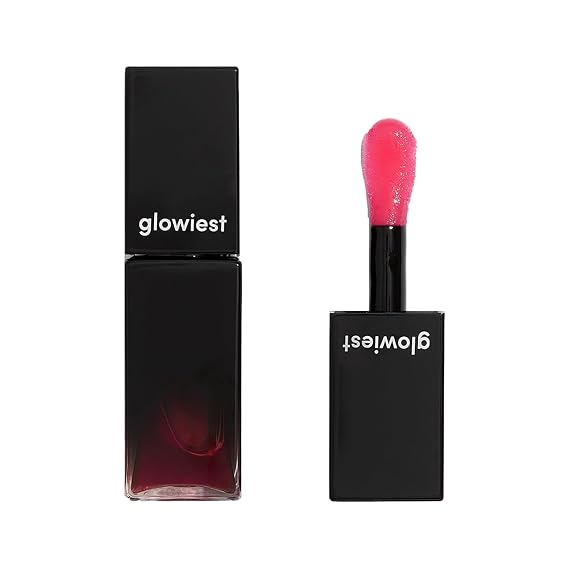 glowiest EFFORTLESS Glow Lip Oil 001 RED ROSE: Hydrating, Nourishing, Plumping, Lip Stain, Moisturizing, Firming, Long Lasting | Non-Sticky Lip Gloss, Sheer, Lip Camellia Oil - 0.17oz