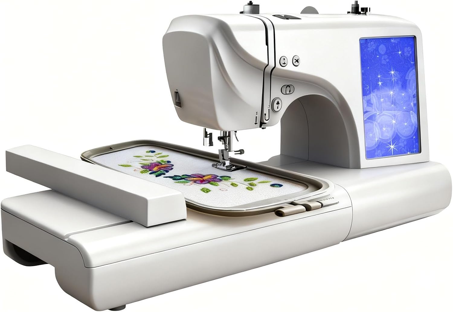 Sewing and Embroidery Machine with 7" Touchscreen, USB Port, 132 Stitches, 398 Patterns, Auto Threading and Cutting, Complete Kit for Crafts and Home Decor