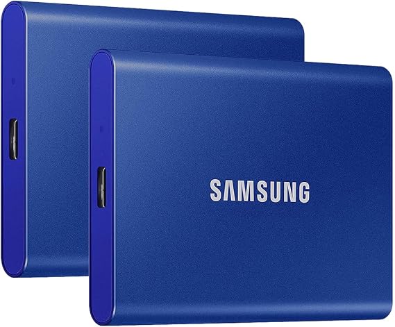 Samsung MU-PC2T0H T7 2TB Portable SSD, USB 3.2 Gen2, Blue (2-Pack)